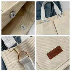 Women's Corduroy Tote Bag