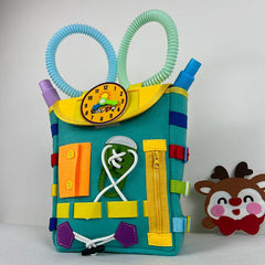 Toddler Busy Board Backpack With Buckles